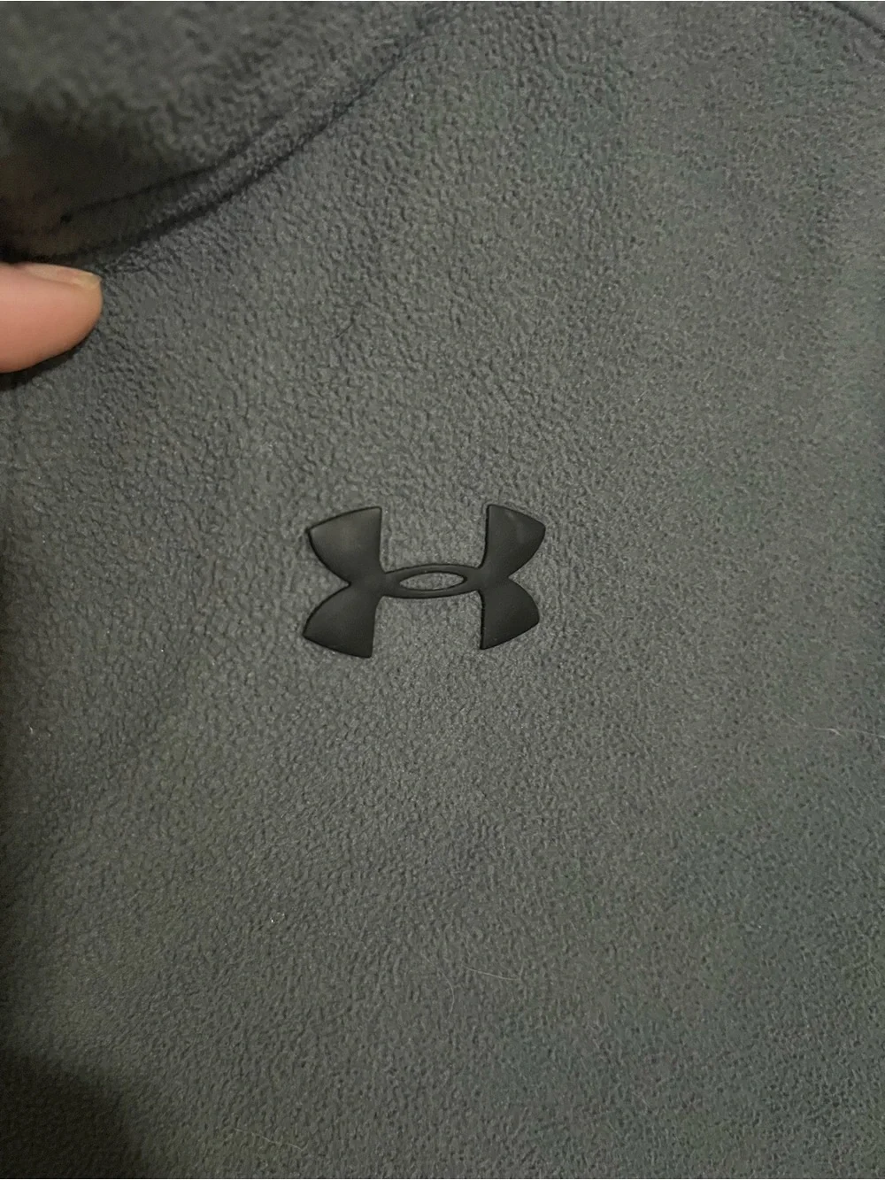 UNDER ARMOUR Classic Logo Athletic Front Pocket‎ Quarter Zip Grey Black Boys XL